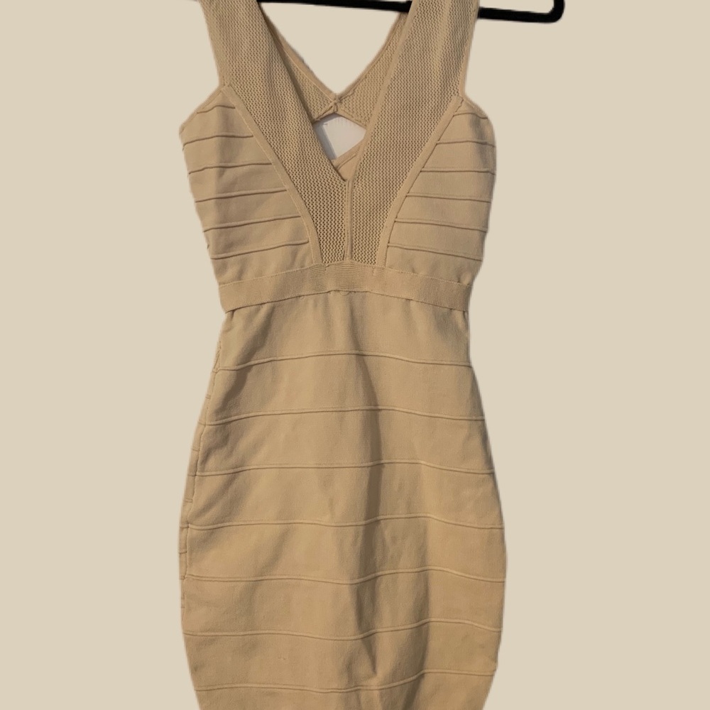 Arden B cream Bandage cocktail dress
